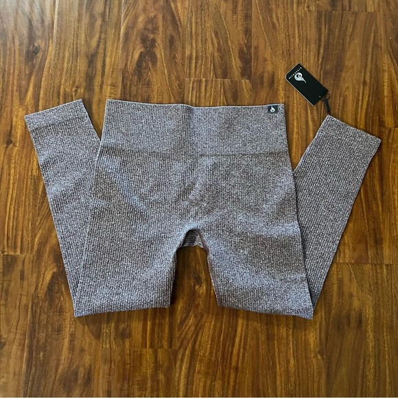 NWT Ryderwear Ribbed Seamless Leggings Chocolate Marl size XL - Picture 2 of 11